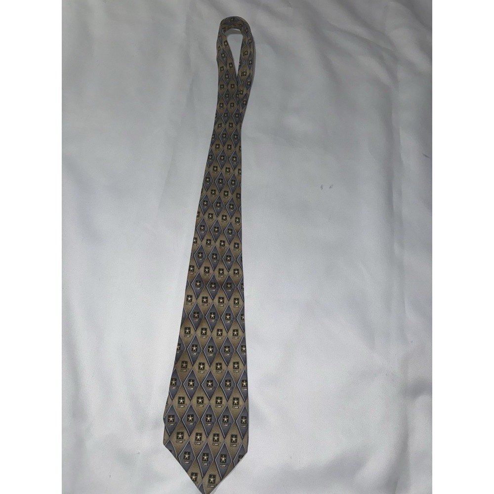U S Army Men's Necktie Licensed Eagle Cravats Military Star Logo Camouflage